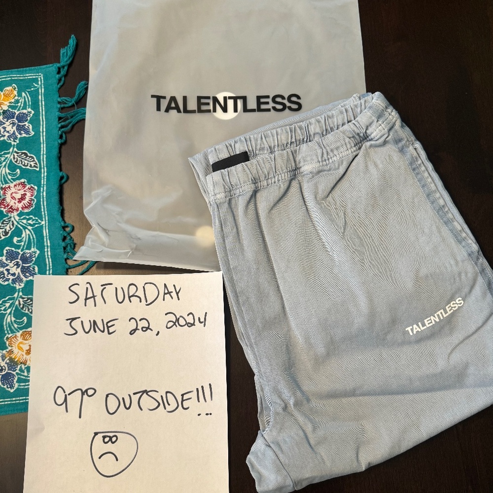 Talentless NWT Ash Blue Twill Track Pants
